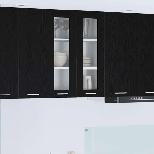 Viseći ormarić Crni hrast 60 x 31 x 80 cm Konstruirano drvo - Crni hrast 1x viseći stakleni ormar (2 vrata) 60 cm širok 80 cm vi Cijena