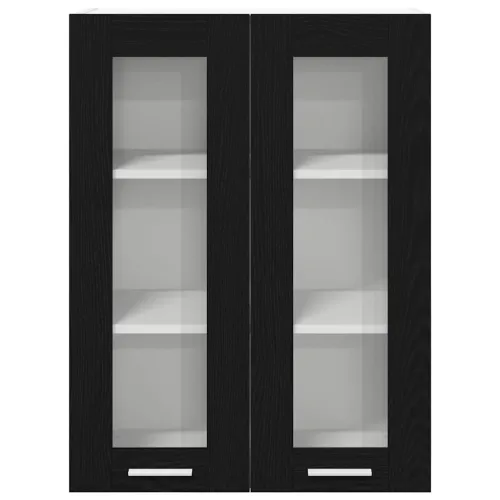 Viseći ormarić Crni hrast 60 x 31 x 80 cm Konstruirano drvo - Crni hrast 1x viseći stakleni ormar (2 vrata) 60 cm širok 80 cm vi Cijena