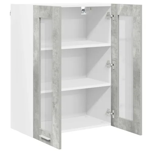 Viseći ormarić Betonski sivi 60 x 31 x 80 cm Konstruirano drvo - Betonska siva 1x viseći stakleni ormar (2 vrata) 60 cm širok 80 Cijena