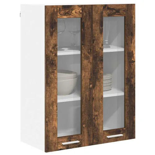 Viseći ormarić Dimljeni hrast 60 x 31 x 80 cm Konstruirano drvo - Dimljeni hrast 1x viseći stakleni ormar (2 vrata) 60 cm širok  Cijena