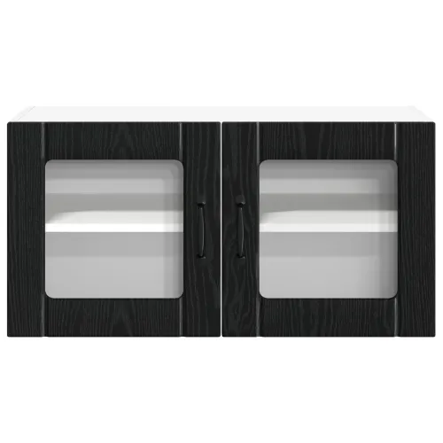 Zidni stakleni ormarić LUCCA Crni hrast 80 x 31 x 40 cm - Crni hrast 1x stakleni ormar za zid (2 vrata) širine 80 cm i visine 40 Cijena