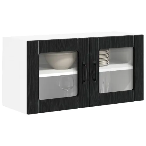 Zidni stakleni ormarić LUCCA Crni hrast 80 x 31 x 40 cm - Crni hrast 1x stakleni ormar za zid (2 vrata) širine 80 cm i visine 40 Cijena
