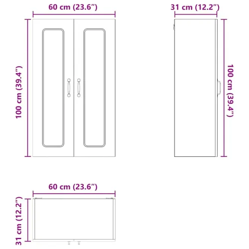 Ploča za perilicu posuđa Kalmar Staro drvo 60 x 31 x 100 cm - Staro drvo 1x zidni ormar (2 vrata) 60 cm širok 100 cm visok Cijena