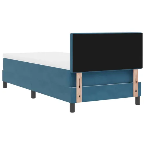 LED Box Spring Krevet Tamno plava 90 x 200 cm Baršun - Tamno plava 90 x 200 cm Kristal s dugmadima Cijena