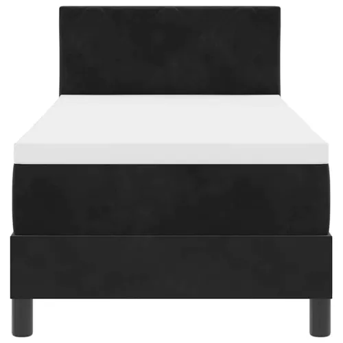 Box spring krevet s jastukom Crna 80 x 200 cm Baršun - Crna 80 x 200 cm Dizajn s rombovima Cijena