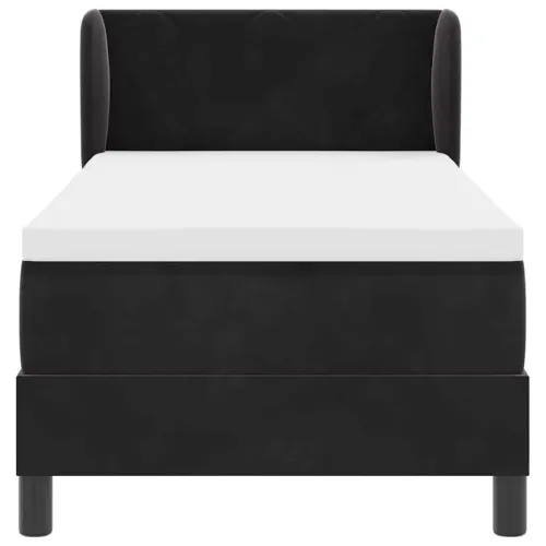 Box spring krevet s uzglavljem Crna 80 x 200 cm Baršun - Crna 80 x 200 cm Dizajn s rombovima Cijena