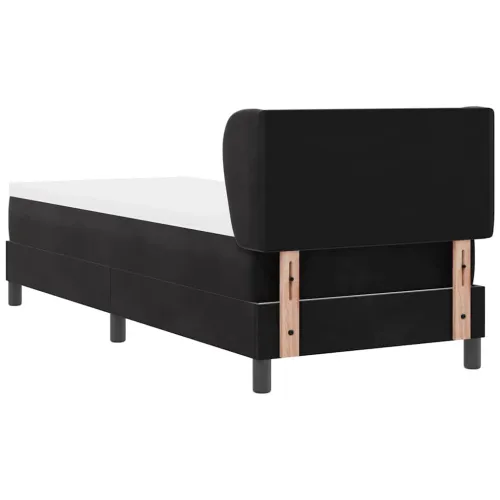 Box spring krevet s uzglavljem Crna 80 x 200 cm Baršun - Crna 80 x 200 cm Dizajn s rombovima Cijena