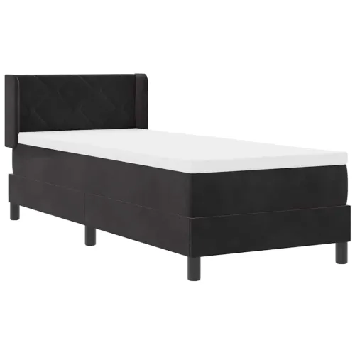 Box spring krevet s uzglavljem Crna 200 x 80 cm Baršun - Crna 80 x 200 cm Dizajn s rombovima Cijena