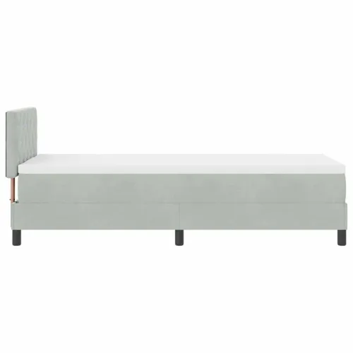 LED Box Spring Krevet Svijetlo siva 80 x 200 cm Baršun - Svjetlosiva 80 x 200 cm Kristal s dugmadima Cijena