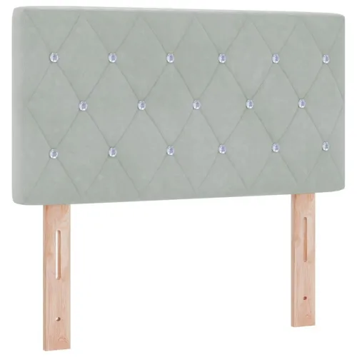LED Box Spring Krevet Svijetlo siva 80 x 200 cm Baršun - Svjetlosiva 80 x 200 cm Kristal s dugmadima Cijena
