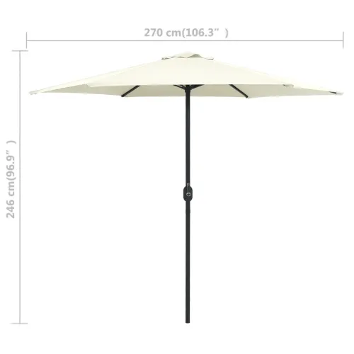 Vrtni suncobran s aluminijskim stupom 270x246 cm pijesak bijeli - Pijesak bijela Cijena