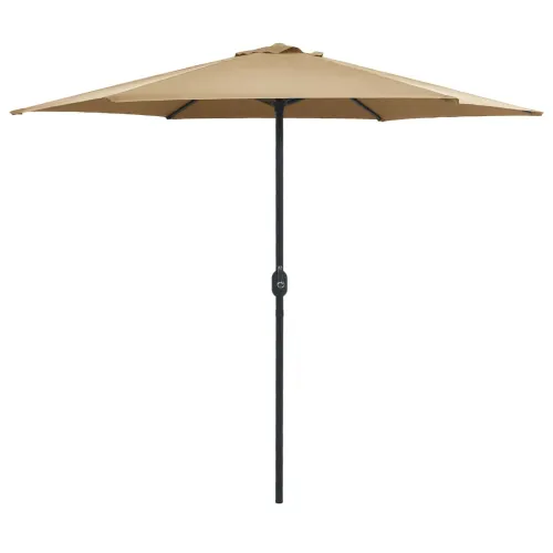 Vrtni suncobran s aluminijskim stupom 270 x 246 cm smeđesivi - Sivo-smeđa Cijena