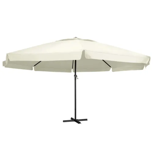 Vrtni suncobran s aluminijskim stupom 600 cm pješčano bijeli - Bijela 600 cm Cijena