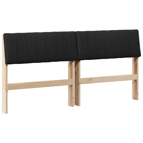 Tapecirani uzglavlje Crna 150 cm Čvrsto borovo drvo - Smeđa i crna 150 cm Cijena