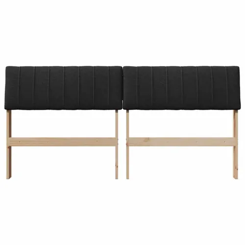 Tapecirani uzglavlje Crna 150 cm Čvrsto borovo drvo - Smeđa i crna 150 cm Cijena
