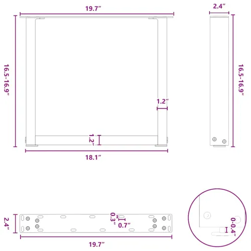 Noge za klub stolić U-oblik 2 kom Prirodni čelik 50 x (42-43) cm Čelik - Prirodna 50 x (42-43) cm 2 Cijena