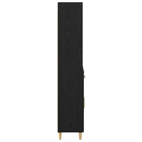 Kuhinjski ormarić Crni hrast 69,5 x 32,5 x 180 cm Konstruirano drvo - Crni hrast 2 vrata 2 ladice Cijena