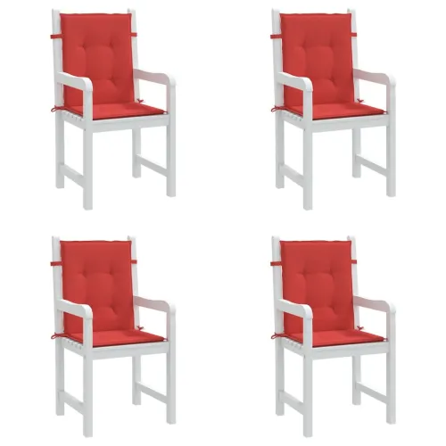 Jastuci za vrtne stolice 4 kom crveni 100x50x3 cm od tkanine - Crvena 100 x 50 x 3 cm 4 Cijena