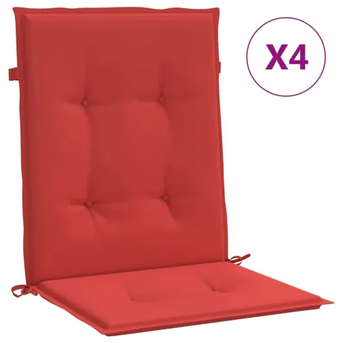 Jastuci za vrtne stolice 4 kom crveni 100x50x3 cm od tkanine - Crvena 100 x 50 x 3 cm 4 Cijena