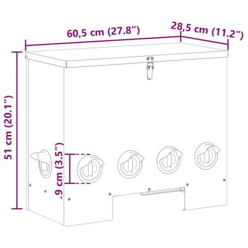 Hranilica za piliće 2 Maslinastozelena 60,5 x 29 x 51 cm 25 kg - Maslinastozelena 2 6 izlaza Cijena
