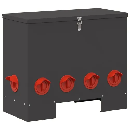Hranilica za piliće 2 Crna 60,5 x 29 x 51 cm 25 kg - Crna 2 10 otvora Cijena