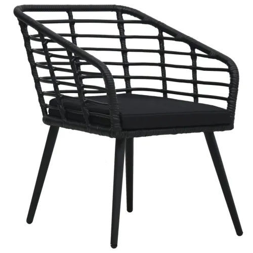 3-dijelni bistro set od poliratana crni - Crna 3 Cijena