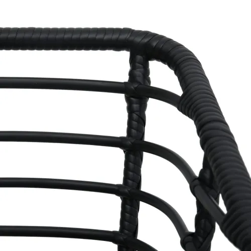 3-dijelni bistro set od poliratana crni - Crna 3 Cijena