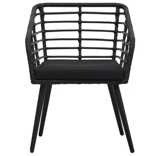 3-dijelni bistro set od poliratana crni - Crna 3 Cijena