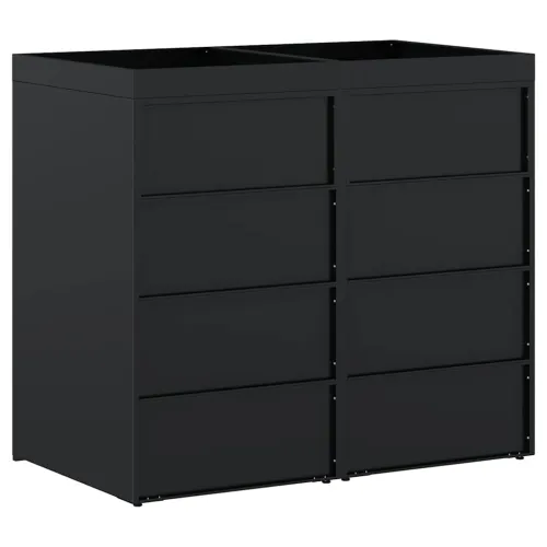Skladištenje kanti za 2 kante Crna 136 x 77,5 x 121,5 cm - Crna 2 Vrh za saksiju Cijena