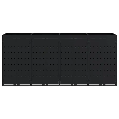 Skladištenje kanti za 4 kante Crna 272 x 77,5 x 121,5 cm - Crna 4 Vrh za saksiju Cijena