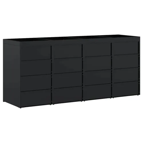 Skladištenje kanti za 4 kante Crna 272 x 77,5 x 121,5 cm - Crna 4 Vrh za saksiju Cijena
