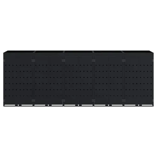 Skladištenje kanti za 5 kanti Crna 340 x 77,5 x 121,5 cm - Crna 5 Vrh za saksiju Cijena