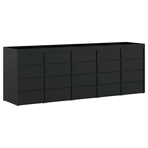 Skladištenje kanti za 5 kanti Crna 340 x 77,5 x 121,5 cm - Crna 5 Vrh za saksiju Cijena