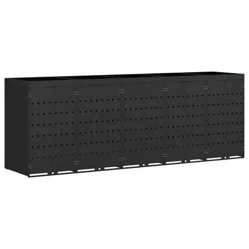 Skladištenje kanti za 5 kanti Crna 340 x 77,5 x 121,5 cm - Crna 5 Vrh za saksiju Cijena