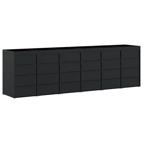 Skladištenje kanti za 6 kanti Crna 408 x 77,5 x 121,5 cm - Crna 6 Vrh za saksiju Cijena