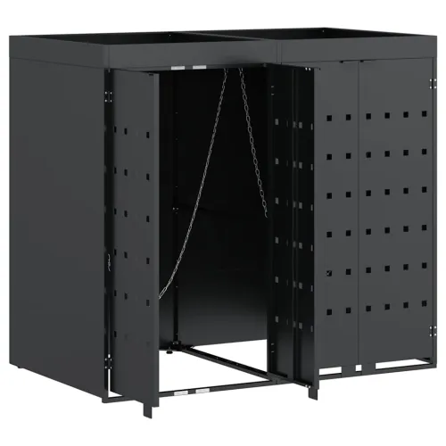 Skladištenje kanti za 2 kante Antracit 136 x 77,5 x 121,5 cm - Antracit 2 Vrh za saksiju Cijena