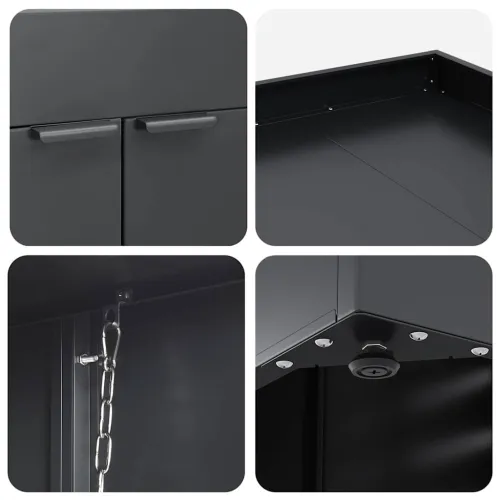 Skladištenje kanti za 4 kante Antracit 272 x 77,5 x 121,5 cm - Antracit 4 Vrh za saksiju Cijena