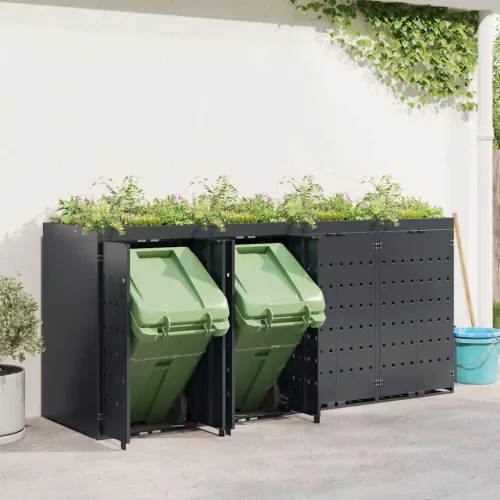 Skladištenje kanti za 4 kante Antracit 272 x 77,5 x 121,5 cm - Antracit 4 Vrh za saksiju Cijena