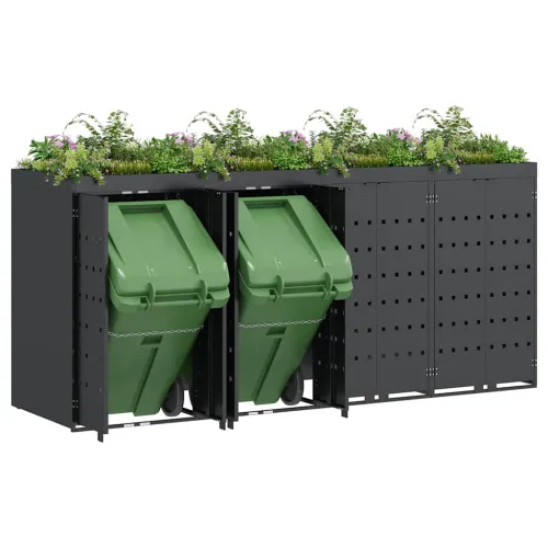 Skladištenje kanti za 4 kante Antracit 272 x 77,5 x 121,5 cm - Antracit 4 Vrh za saksiju Cijena