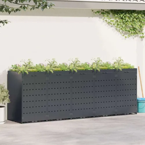 Skladištenje kanti za 5 kanti Antracit 340 x 77,5 x 121,5 cm - Antracit 5 Vrh za saksiju Cijena