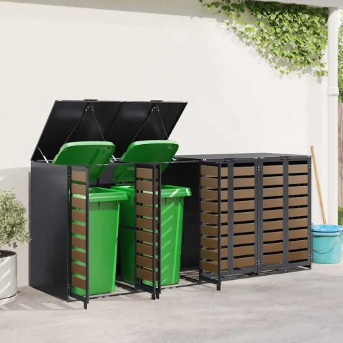 Skladištenje kanti za 3 kante Čelik Antracit - HDPE vrata bez žardinjere 4 Cijena