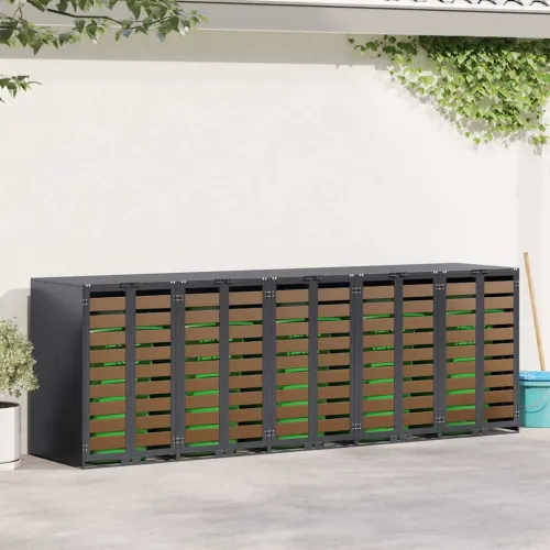 Skladištenje kanti za 3 kante Čelik Antracit - HDPE vrata bez žardinjere 5 Cijena