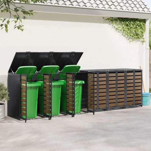 Skladištenje kanti za 3 kante Čelik Antracit - HDPE vrata bez žardinjere 6 Cijena