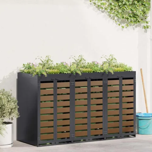 Skladištenje kanti za 3 kante Čelik Antracit - HDPE vrata sa žardinjerom 3 Cijena