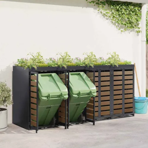 Skladištenje kanti za 4 kante Čelik Antracit - HDPE vrata sa žardinjerom 4 Cijena