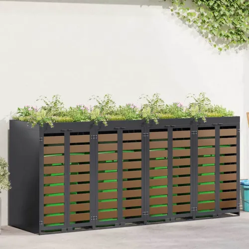 Skladištenje kanti za 4 kante Čelik Antracit - HDPE vrata sa žardinjerom 4 Cijena