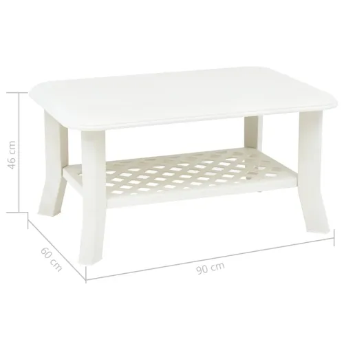 Stolić za kavu bijeli 90 x 60 x 46 cm plastični - Bijela Cijena