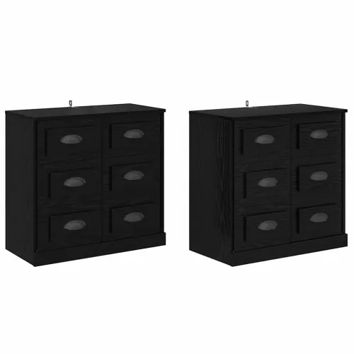 Komode 2 kom. Crni hrast 70 x 35,5 x 67,5 cm Konstruirano drvo - Crni hrast Cijena