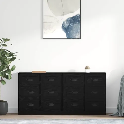 Komode 2 kom. Crni hrast 70 x 35,5 x 67,5 cm Konstruirano drvo - Crni hrast Cijena