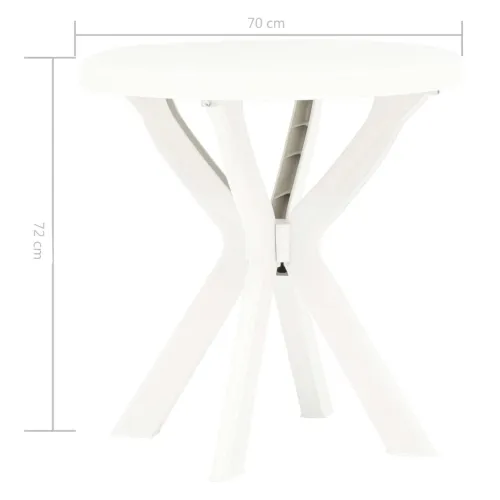 Bistro stol bijeli Ø 70 cm plastični - Bijela 1 Cijena